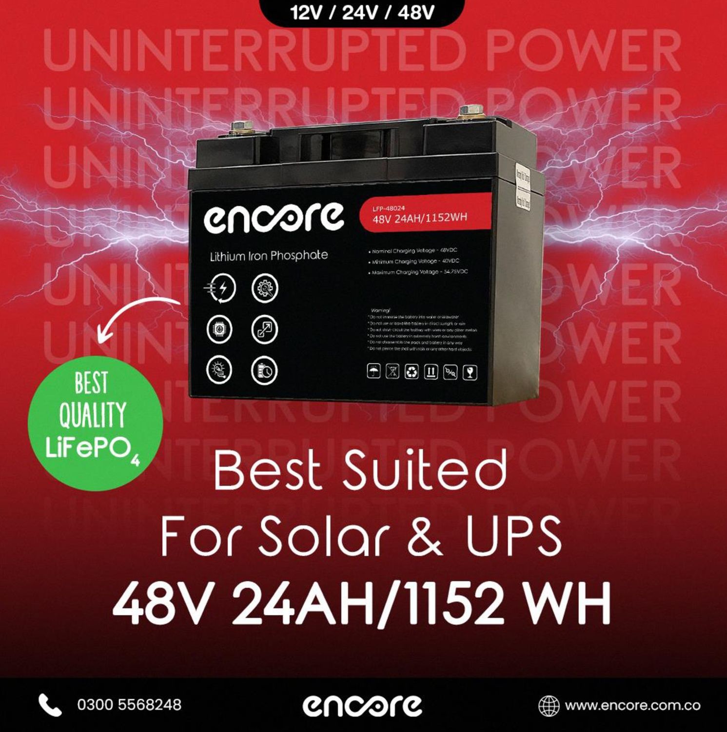 ENCORE Lithium 12 / 24 / 48V | 1.2KWH
