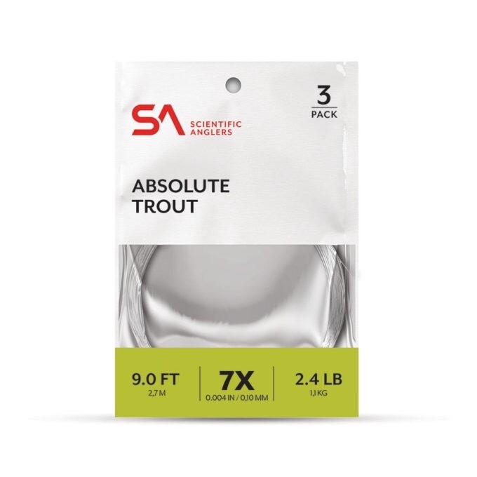 SA ABSOLUTE TROUT LEADER 9FT 3 PACK