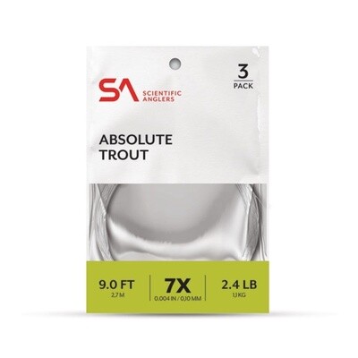 SA ABSOLUTE TROUT LEADER 9FT 3 PACK
