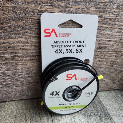 SA ABSOLUTE TROUT TIPPET ASSORTMENT 4X,5X,6X