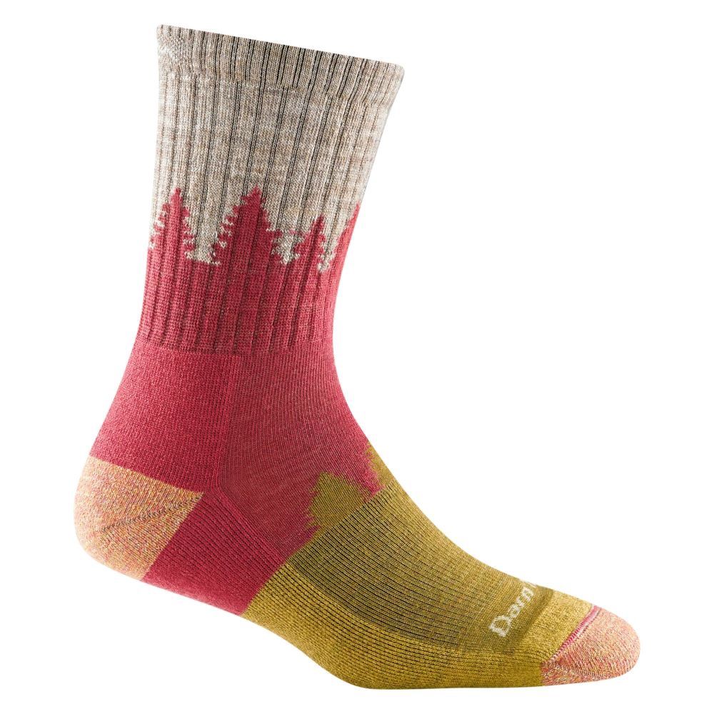 WOMEN&#39;S MICRO CREW MID CUSHION 1971 TREELINE, SIZE &amp; COLOR: SMALL CRANBERRY