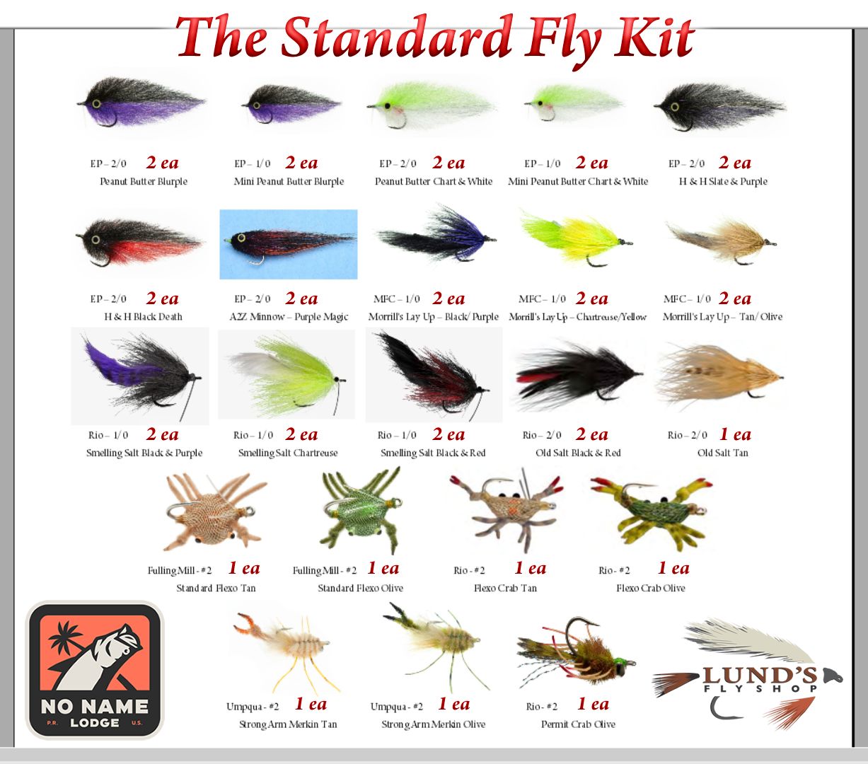 NO NAME LODGE PR FLY ASSORTMENT, KIT SIZE: THE STANDARD FLY KIT