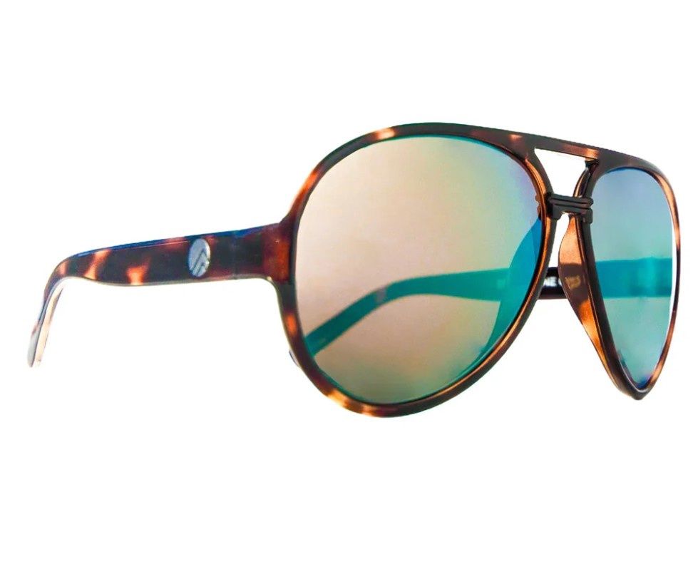 ROADIE, FRAME COLOR: DARK BROWN GLOSS TORTOISE, LENS: GHOST GREEN MIRROR