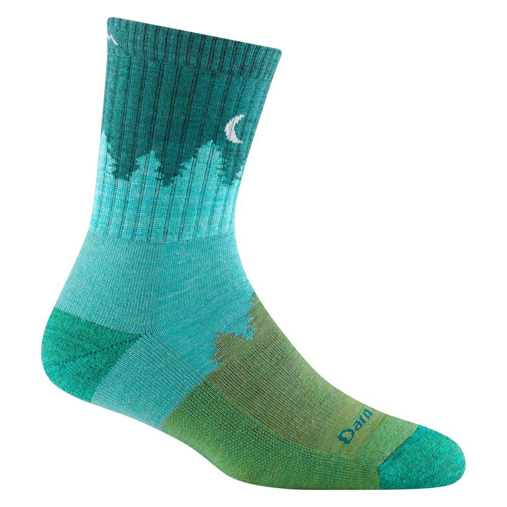 WOMEN'S MICRO CREW MID CUSHION 1971 TREELINE, SIZE &amp; COLOR: SMALL AQUA