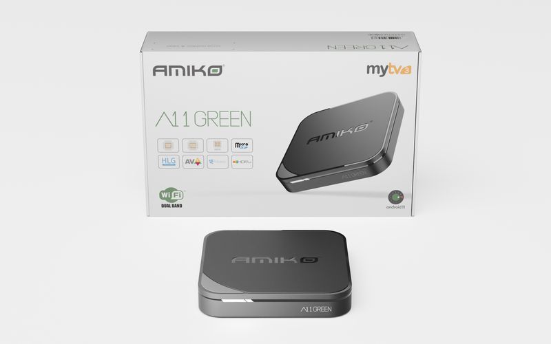 Amiko A11 Green 4K Android OTT Medien-Streamer