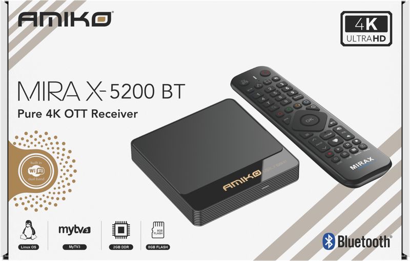 Amiko Mira X-5200 BT Linux 4K Multimediabox