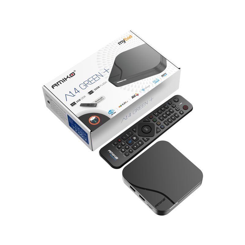 Amiko A14 Green+ 4K Android OTT Medien-Streamer