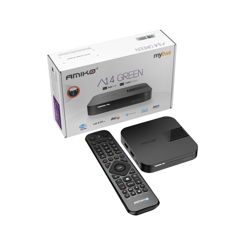 Amiko A14 Green 4K Android OTT Medien-Streamer