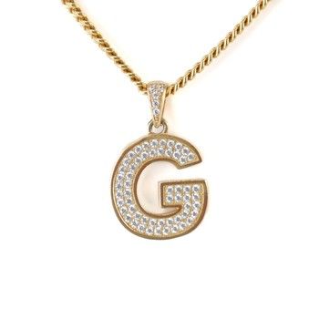 Letter G Pendant Zirc 14K