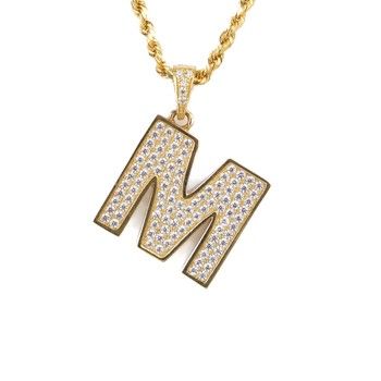 Letter M Pendant Zirc 14K