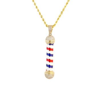 10K Yellow Gold  Barber Pendant with zirconia