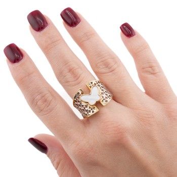 Anillo Dam Mariposa Whit 8. 10K