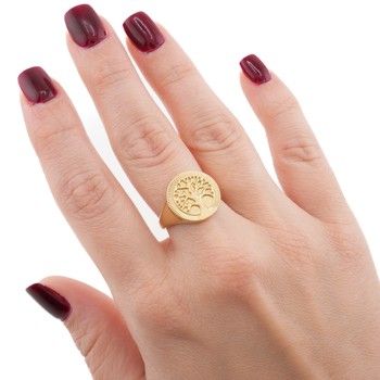 Anillo dama Grd Arbol d la Vida oro14k