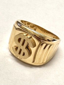 Men&#39;s rings Dollar Symbol 14K Gold