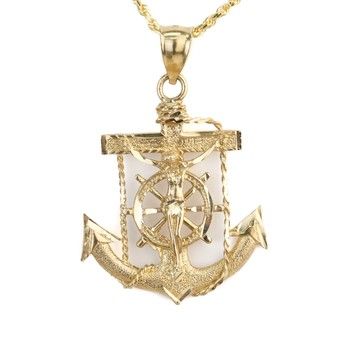 10K Yellow Gold Anchor with Christ.