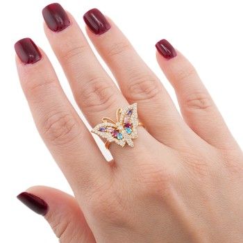 Anillo Dama Marp. Zirc.4colr Oro14k