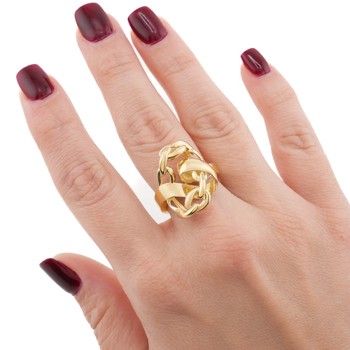 Anillo Dama Eslabon Torcidos Oro10K