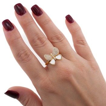 Ring Mariposa white Zc. 14K
