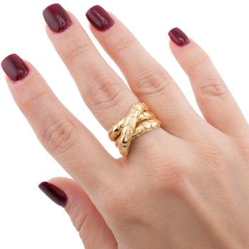 Anillo Dama 3en1 espiral. Oro14k