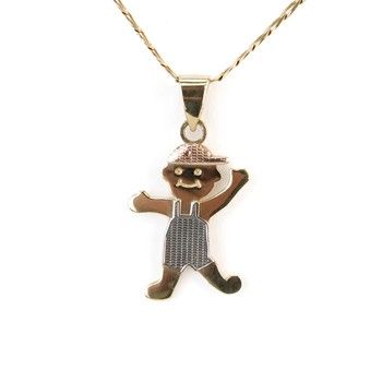 14K Yellow &amp; White Gold Boy Pendant.