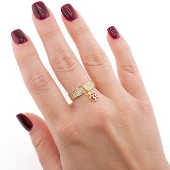 Anillo Dama Zir Tortuga red.Oro14k