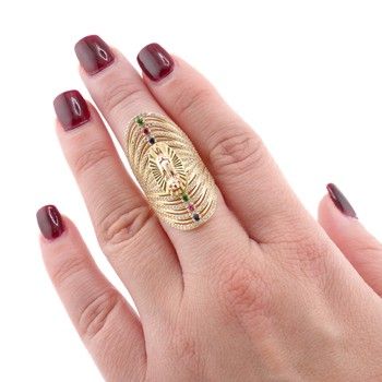 Anillo Dama espir san judas zirc. Oro14K