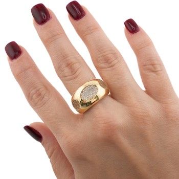 Zirc &amp; Ovals Ring 14K