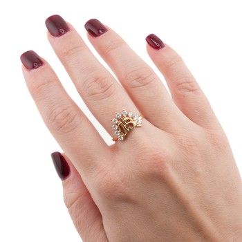 Anillo 15 White Zirc. 14K