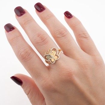 Anillo Mariposa Zirc. 14K