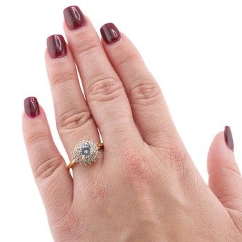 Gold Ring Rose Zirc 10K Sz 7