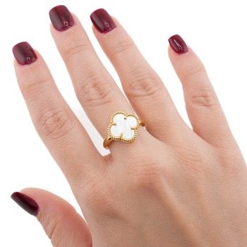Clover Ring L Sz 7 10K