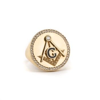 men&#39;s Ring Mason with Zirconia yellow gold 10K Sz 11