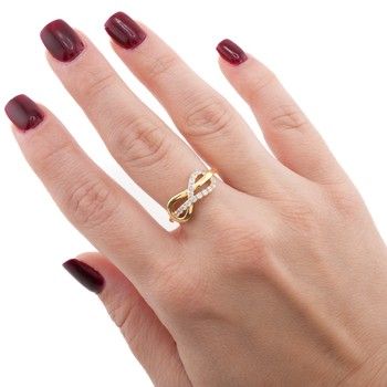 Infinity Design 14K yellow gold women&#39;s Ring with Zirconia size 7