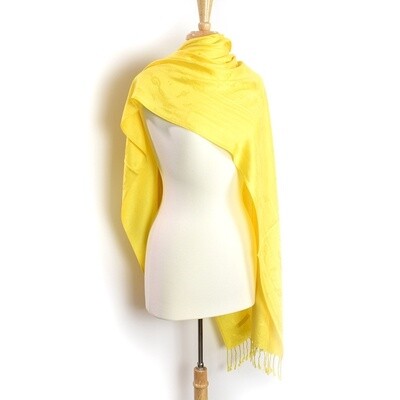 yellow pashmina treble clef scarf