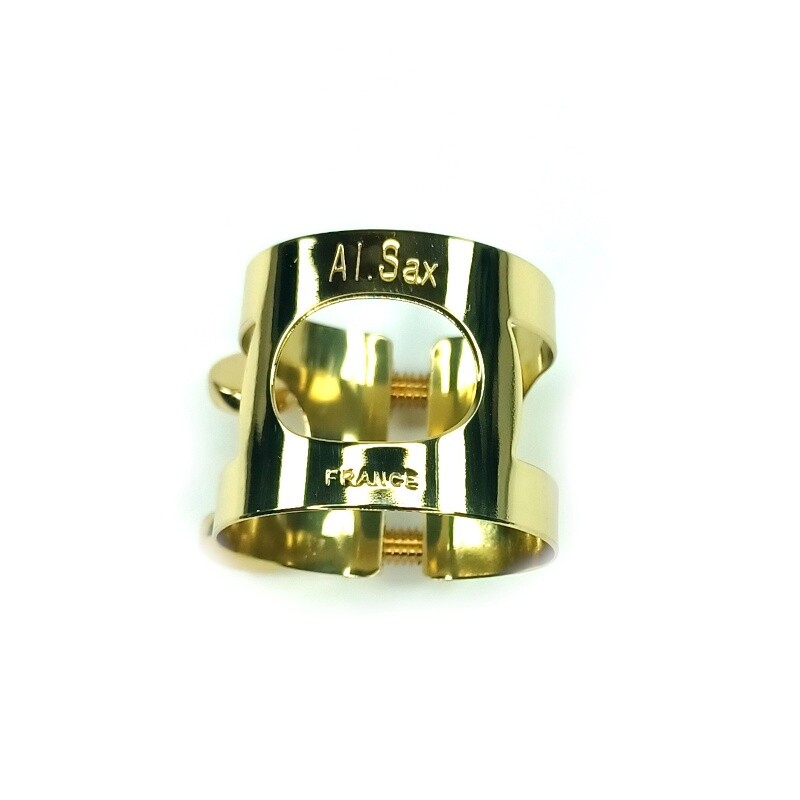 Rigotti Gold Lacquered Saxophone Ligature, Size: Alto