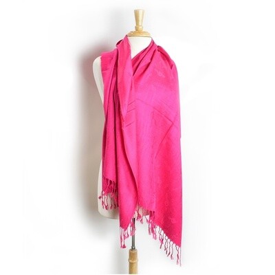 pink pashmina treble clef scarf