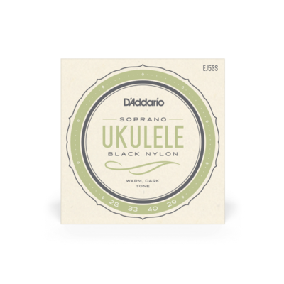 D'Addario Black Nylon Ukulele Strings, Size: Soprano