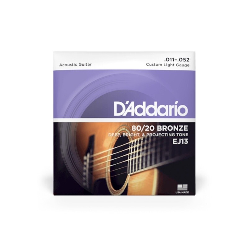 D'Addario 80/20 Bronze Acoustic Guitar Strings, Gauge: Custom Light