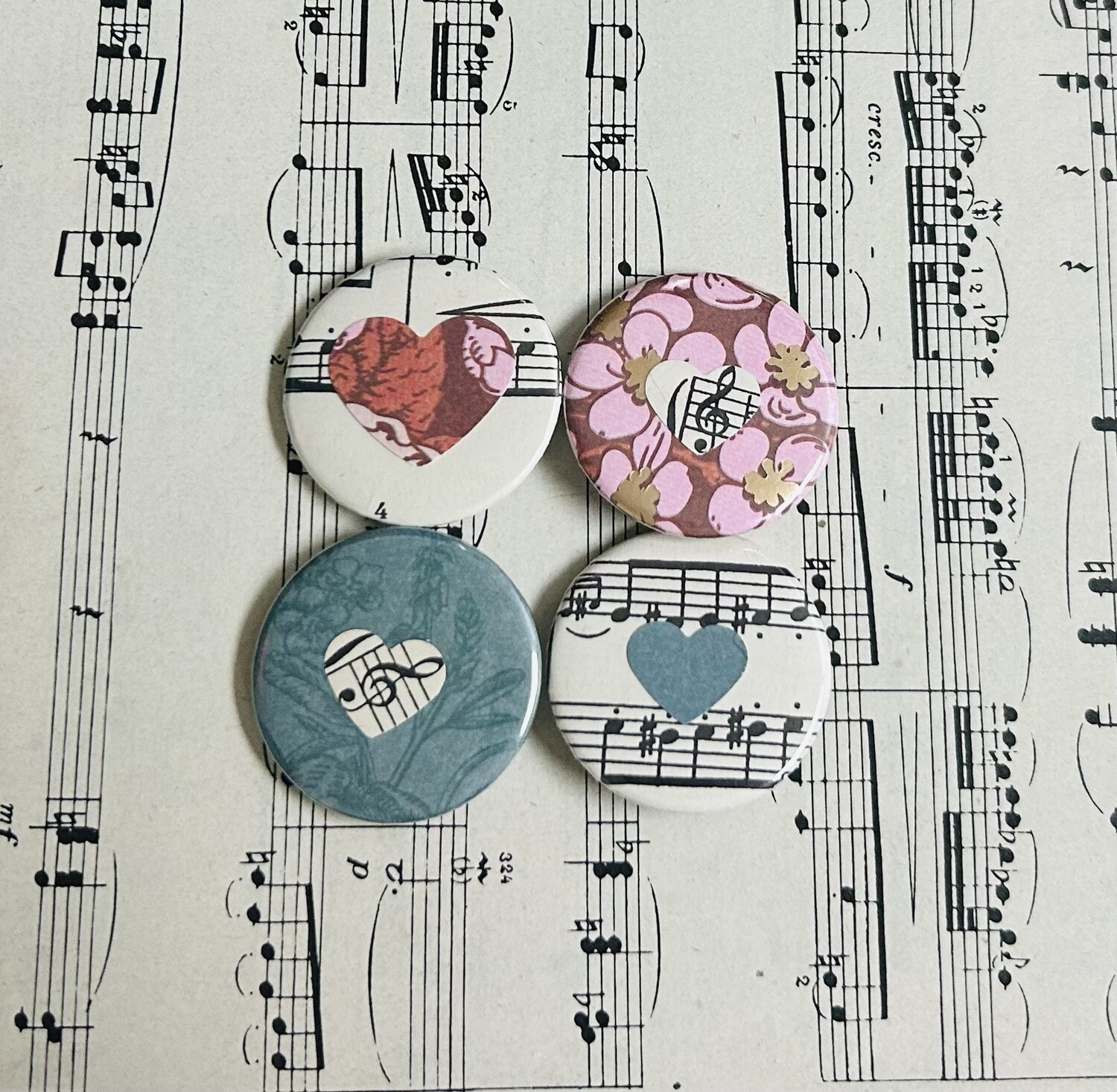 Set of 4 Medium Button Pins
