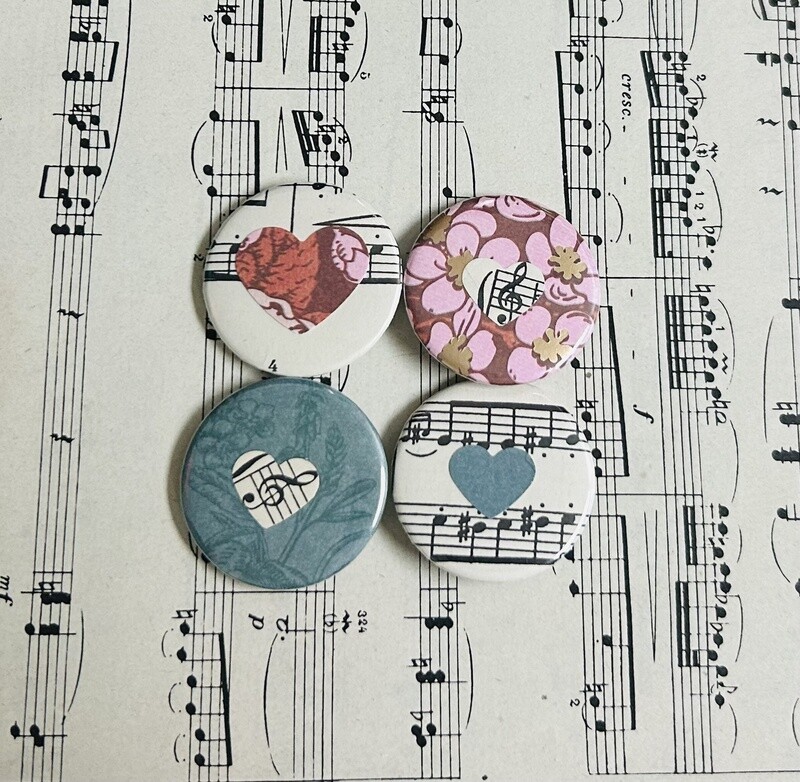 Set of 4 Medium Button Pins