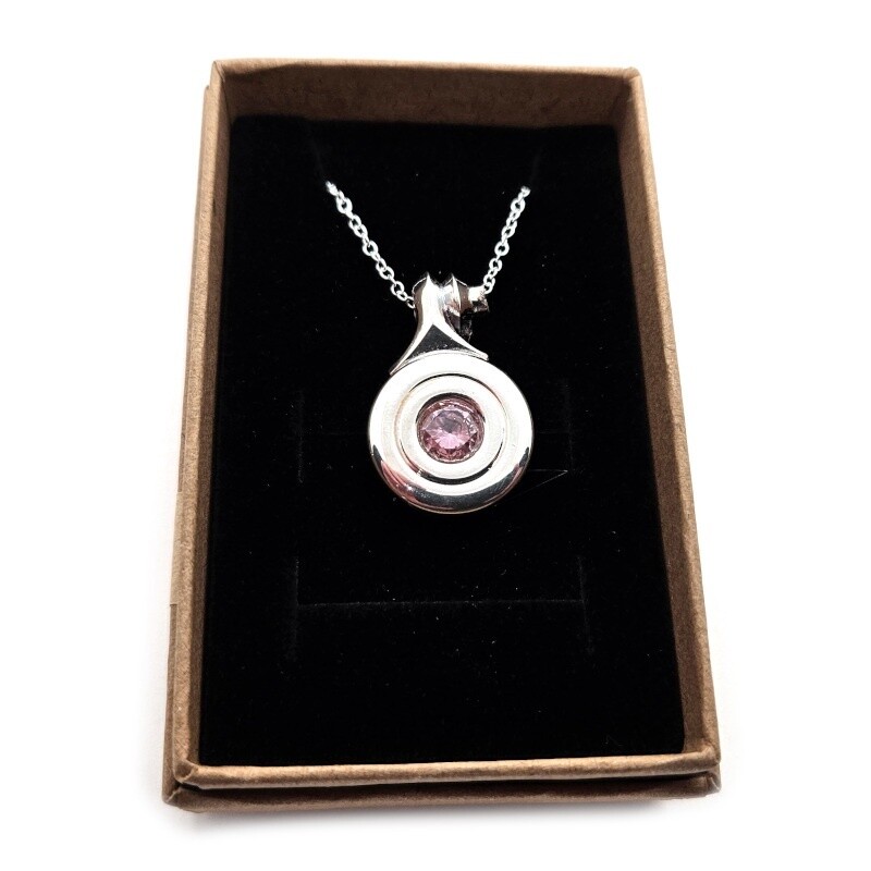 Open Hole Flute Key Necklace - Pale Pink