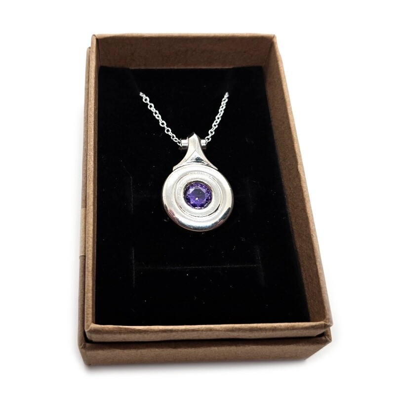 Open Hole Flute Key Necklace - Purple