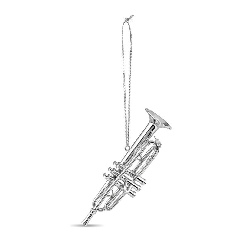 Broadway Gifts Silver Trumpet Ornament