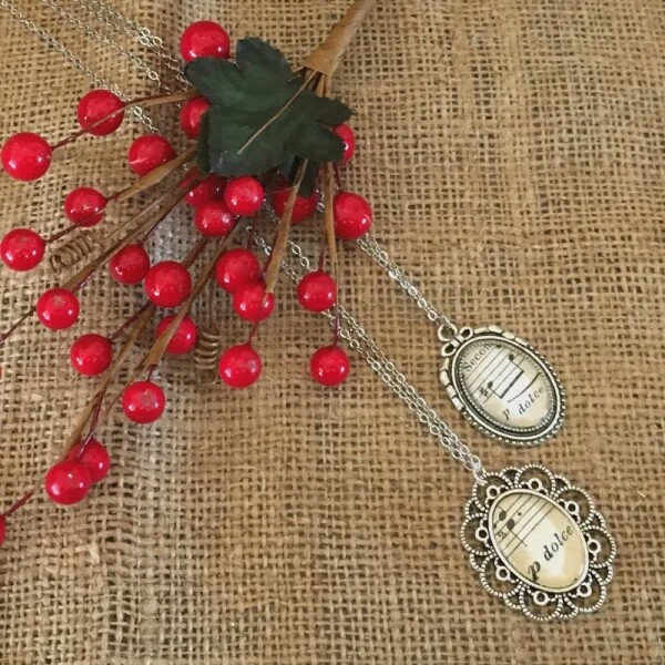 Sheet Music Necklace - Silver