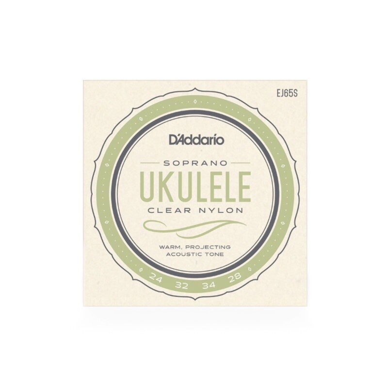 D'Addario Clear Nylon Ukulele Strings, Size: Soprano