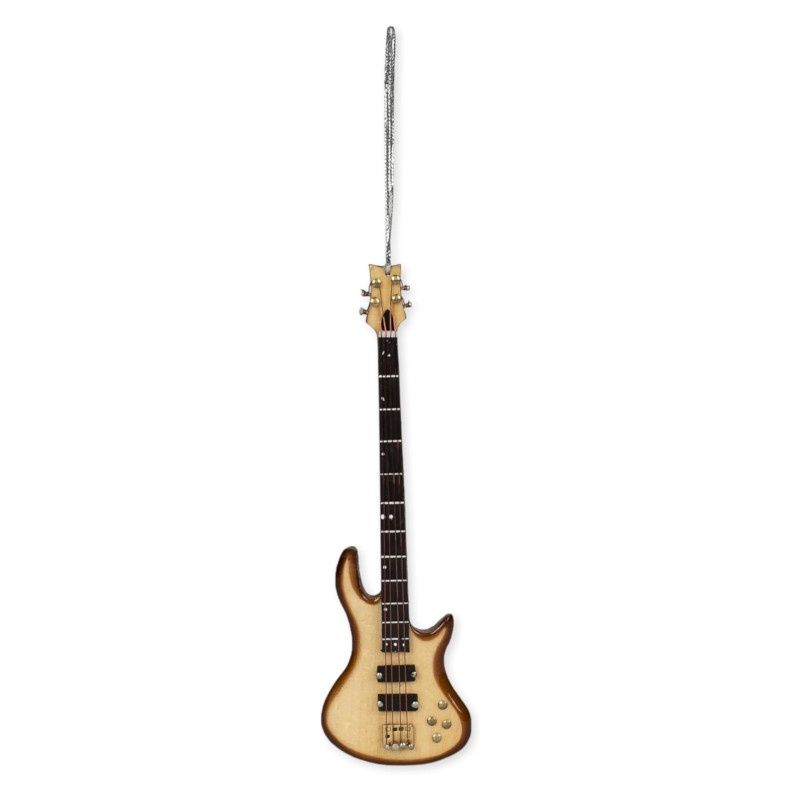 Broadway Gifts Natural Wood Electric Bass Ornament