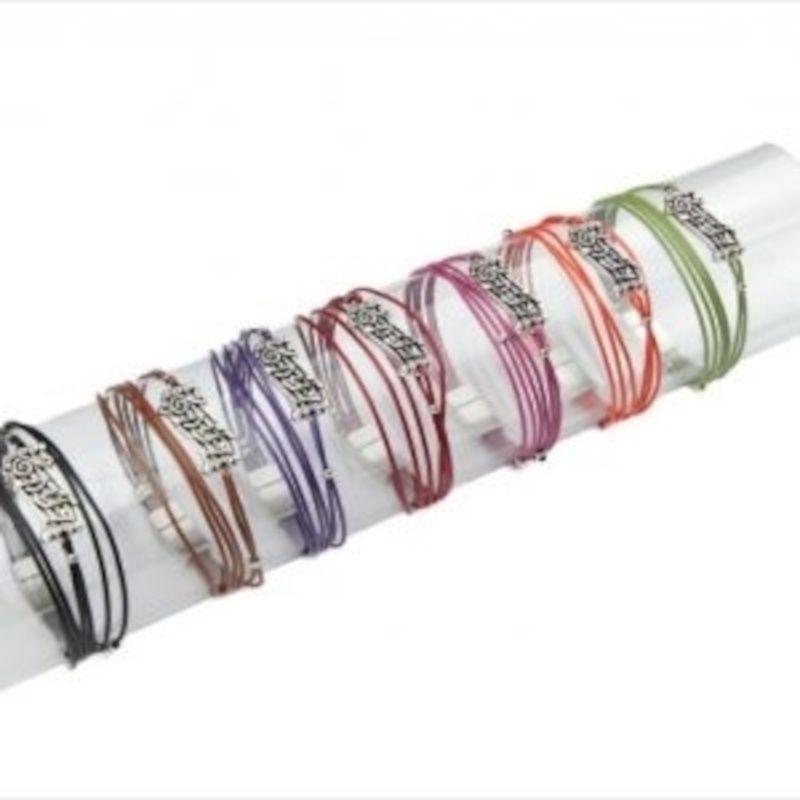 Italian leather multi-band score bracelet, Color: Orange