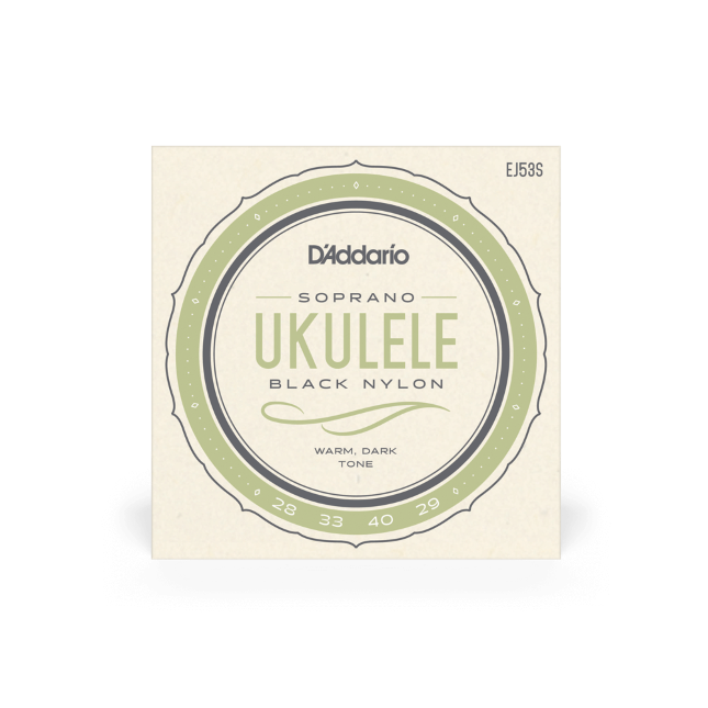 D'Addario Black Nylon Ukulele Strings, Size: Soprano