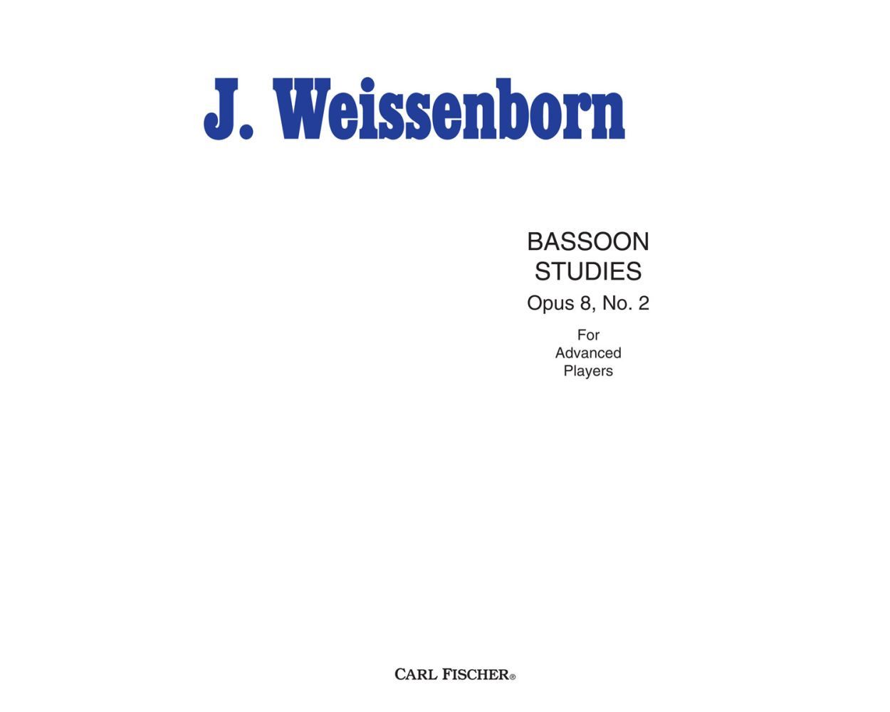 Bassoon Studies, Opus 8, No. 2 by J. Weissenborn