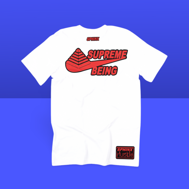 Supreme Being White/Red/Blk Tee Shirt